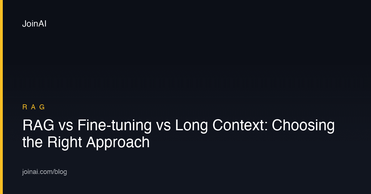 RAG vs Fine-tuning vs Long Context: Choosing the Right Approach
