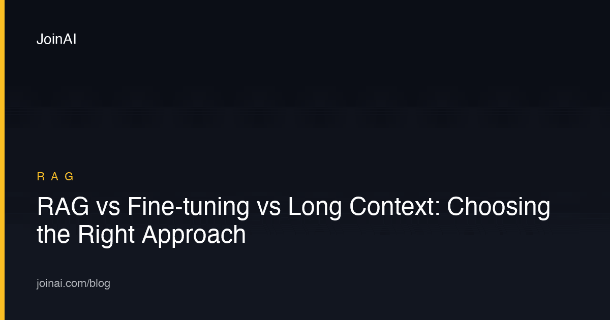 RAG vs Fine-tuning vs Long Context: Choosing the Right Approach